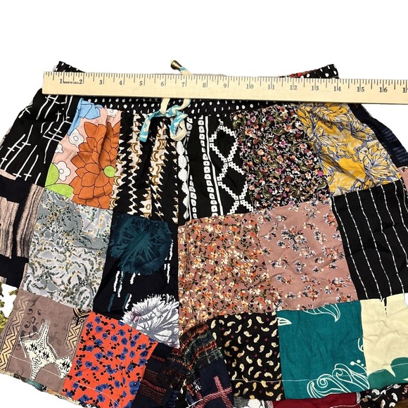 (3) Vintage Aesthetic Patchwork Shorts Festival Wear Hippie Music Bohemian Sz Lg - Picture 2 of 13